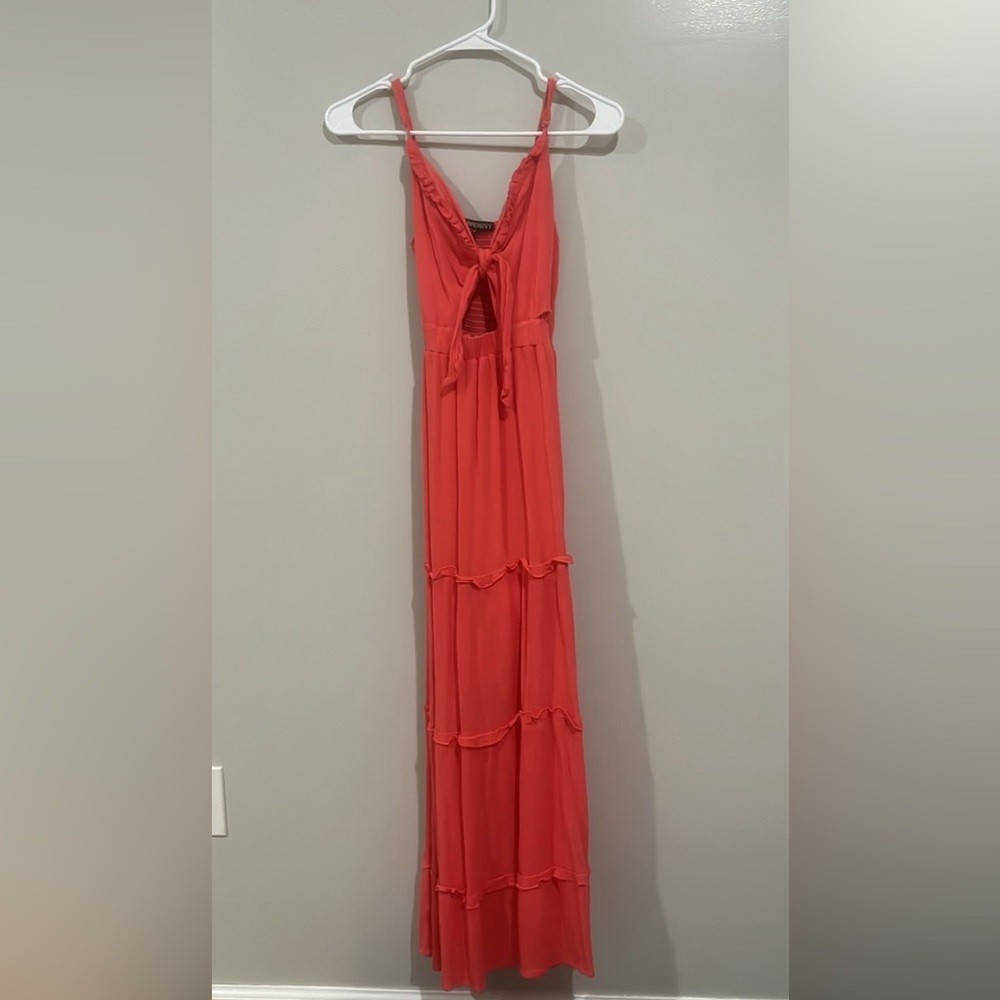 pink long dress